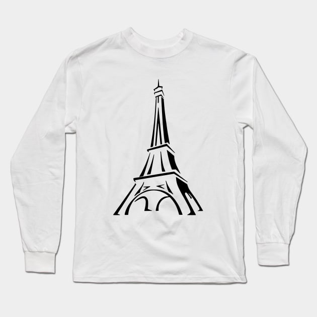 Eiffel Tower Long Sleeve T-Shirt by DavBaly